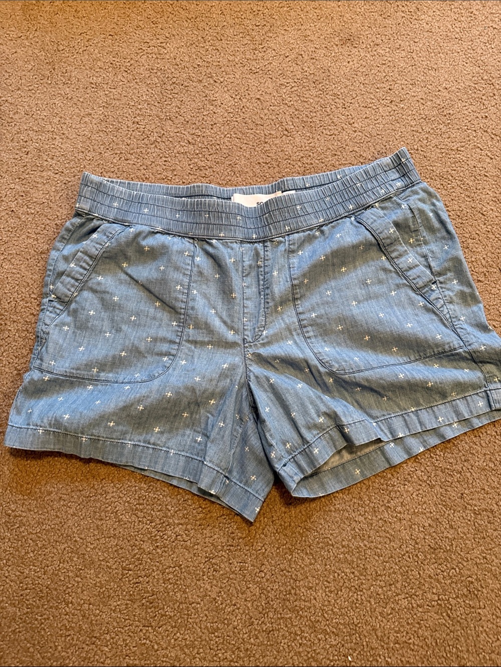 Sonoma Light Blue Chambray High Waist Shorts
